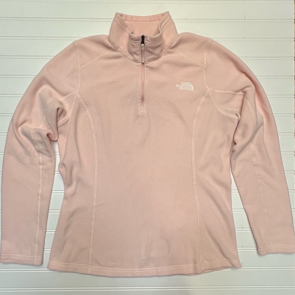 The North Face Powder Pink‎ Fitted Fleece Quarter Zip Size M - Picture 1 of 9